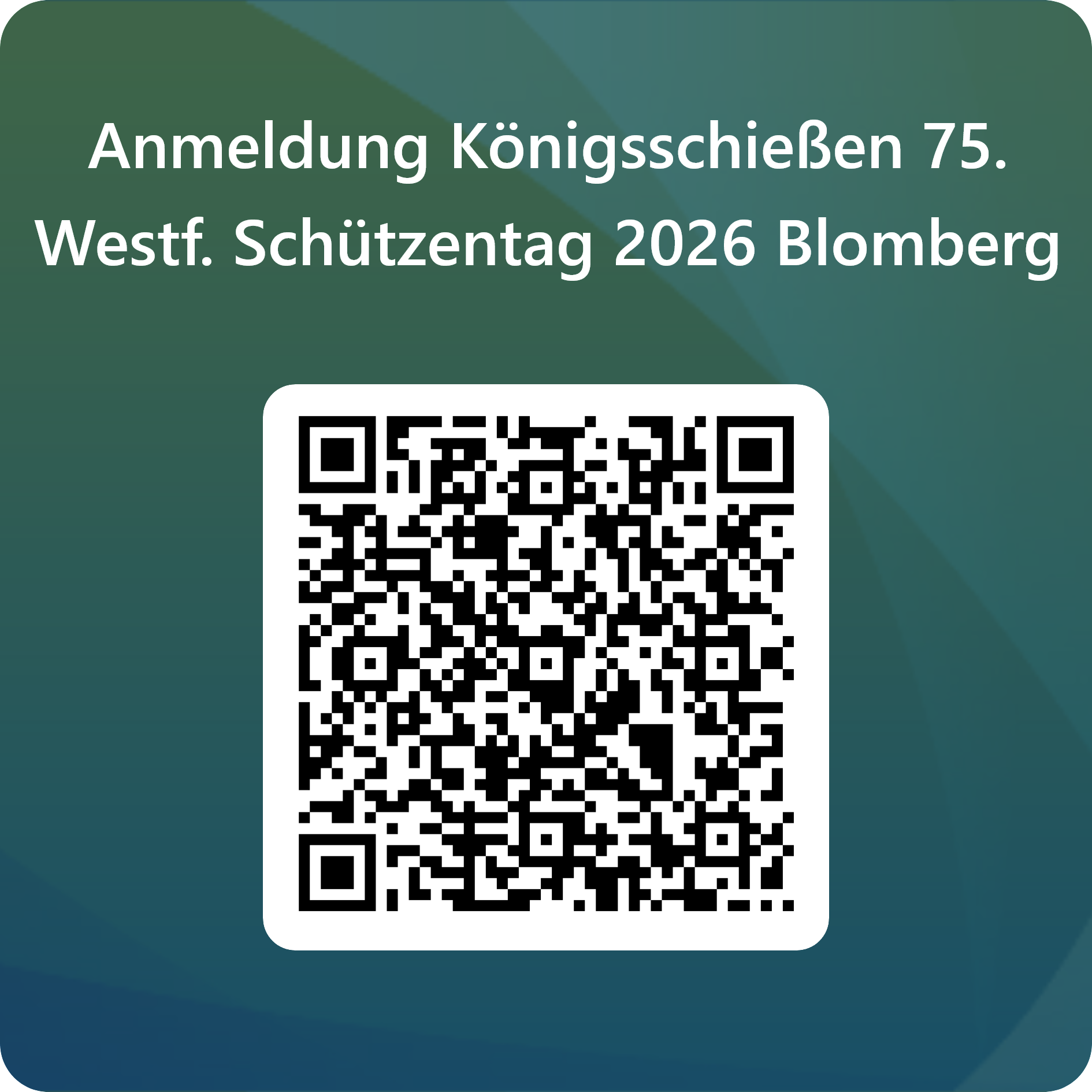 QRCode für Anmeldung Königsschießen 75. Westf. Schützentag 2026 Blomberg